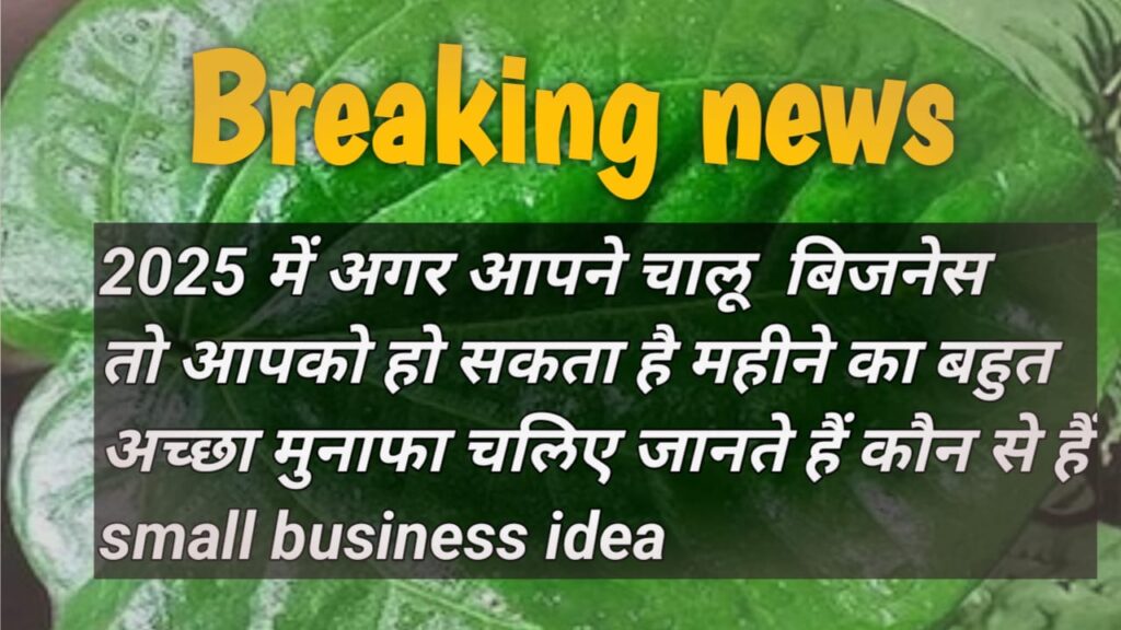Small business idea: 2025 मैं शुरू करें यह छोटा बिजनेस महीने की होगी सबसे ज्यादा कमाई